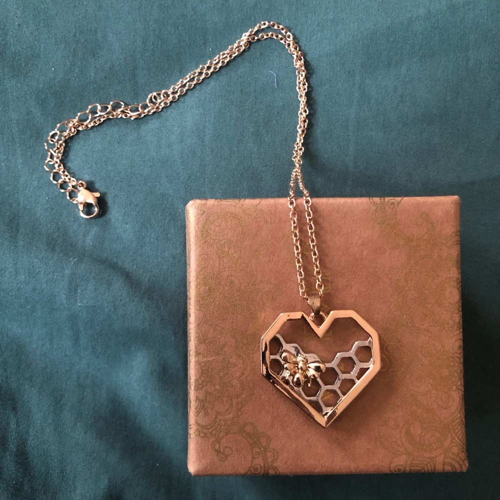 Beehive Heart Necklace